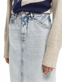 Scotch & Soda High-Rise Structured Denim Midi Pencil Skirt 14 Scotch & Soda High-Rise Structured Denim Midi Pencil Skirt -Scotch & Soda 169751 New 20Era NHD DTL1