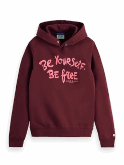 Scotch & Soda Felpa Artwork Hoodie -Scotch & Soda 169765 Bordeaux FNT