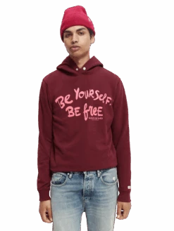 Scotch & Soda Felpa Artwork Hoodie -Scotch & Soda 169765 Bordeaux MDL CRP