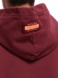 Scotch & Soda Felpa Artwork Hoodie -Scotch & Soda 169765 Bordeaux NHD DTL1