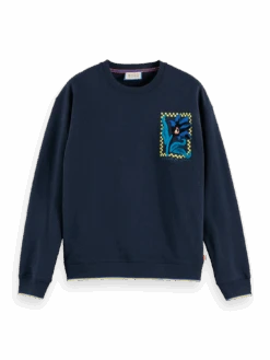 Scotch & Soda Loose Fit Organic Floral Artwork Sweatshirt 14 Scotch & Soda Loose Fit Organic Floral Artwork Sweatshirt -Scotch & Soda 169905 Night FNT