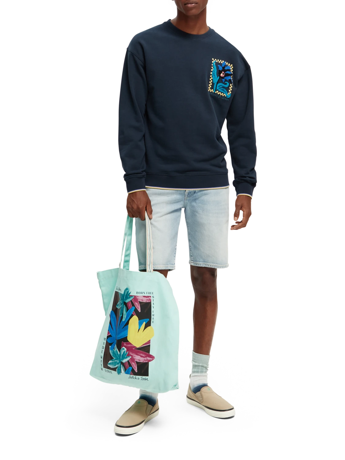 Scotch & Soda Loose Fit Organic Floral Artwork Sweatshirt 4 Scotch & Soda Loose Fit Organic Floral Artwork Sweatshirt - Image 2