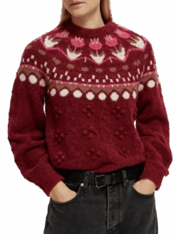 Scotch & Soda Cable Knit Fair Isle Sweater