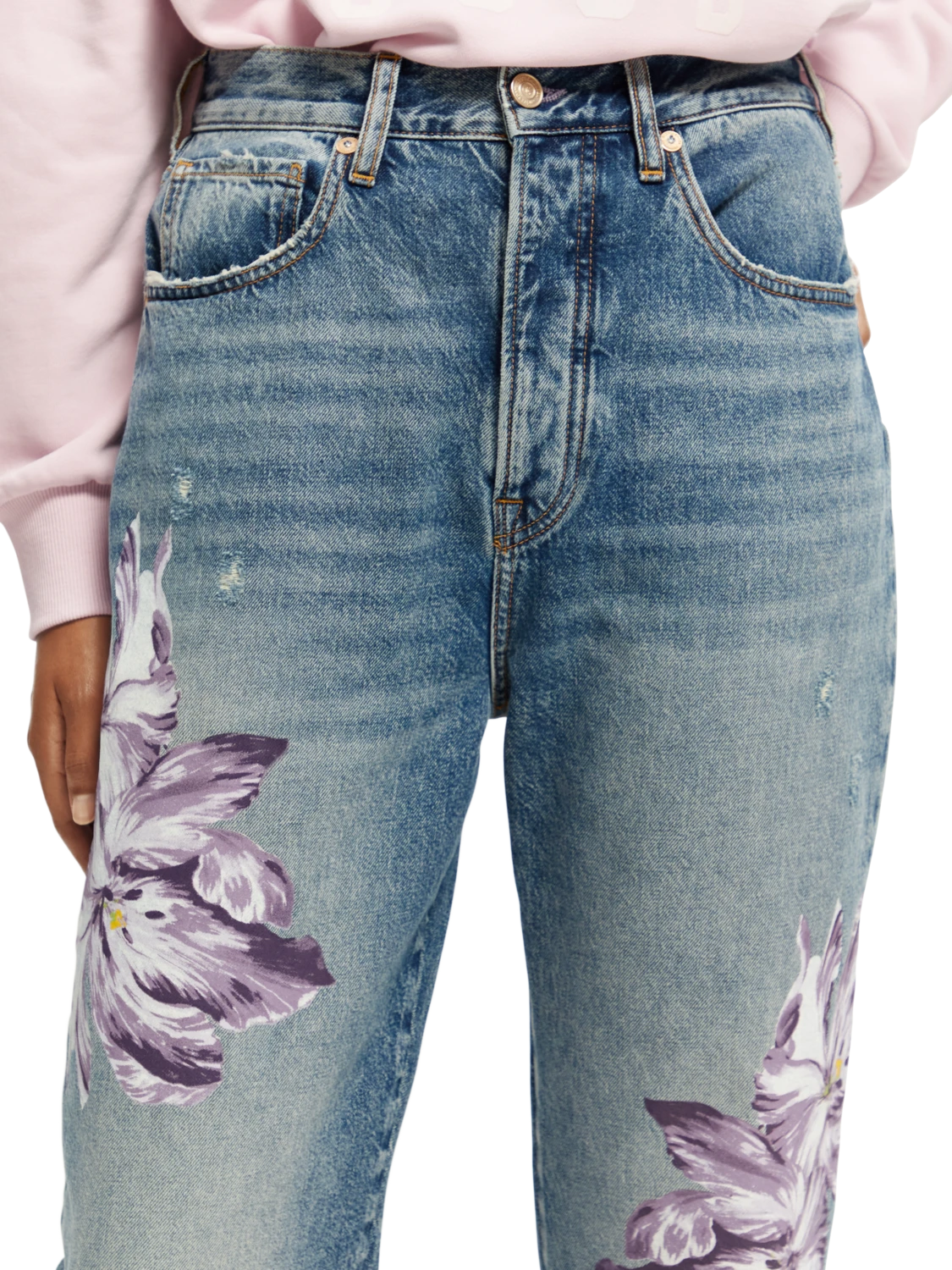 Scotch & Soda Bay Printed Organic Cotton Boyfriend Jeans | Sing Along 11 Scotch & Soda Bay Printed Organic Cotton Boyfriend Jeans | Sing Along - Image 9