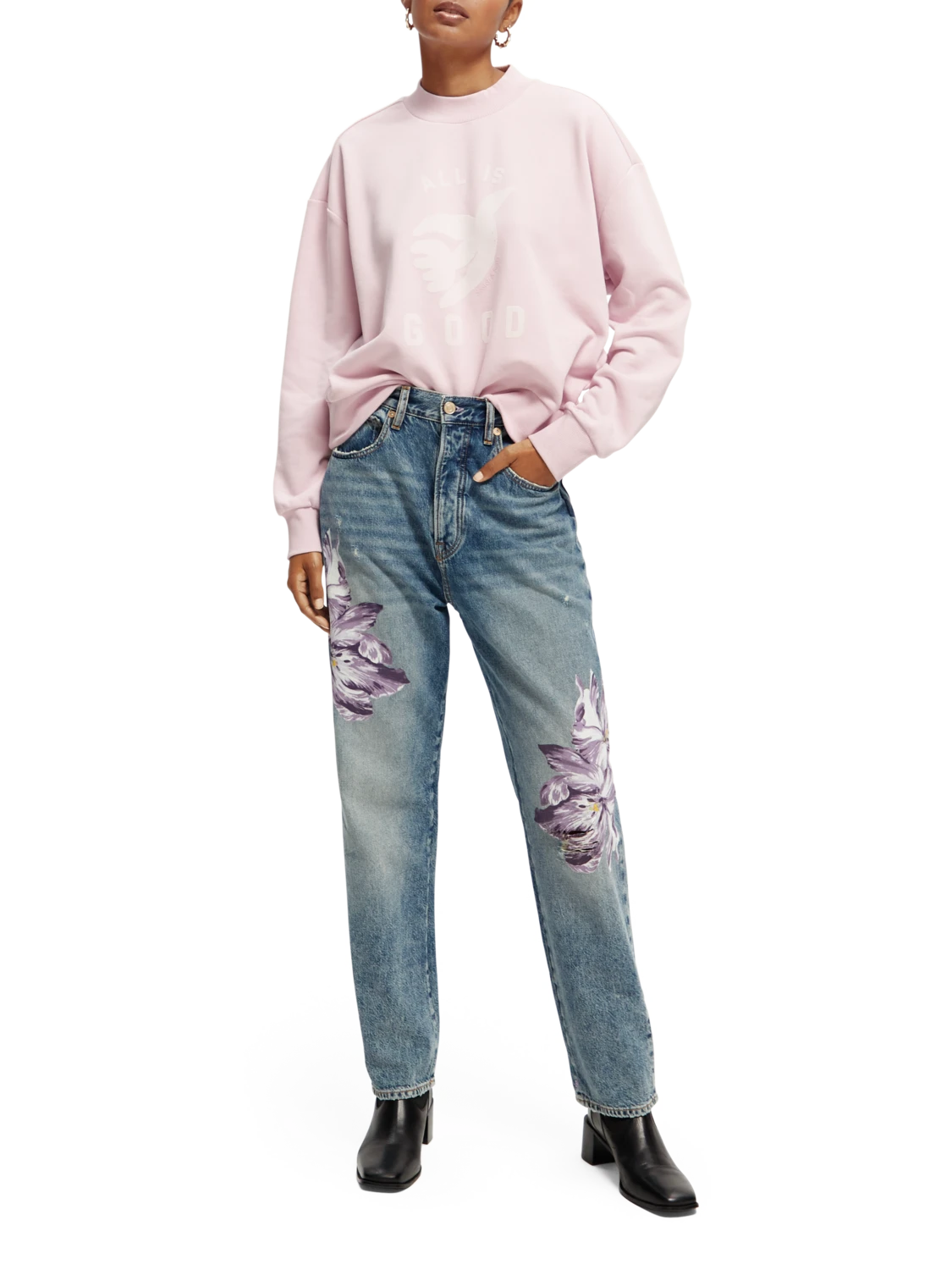 Scotch & Soda Bay Printed Organic Cotton Boyfriend Jeans | Sing Along 4 Scotch & Soda Bay Printed Organic Cotton Boyfriend Jeans | Sing Along - Image 2