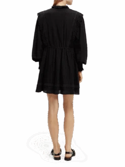 Scotch & Soda Broderie Anglaise Mini Organic Cotton Dress 13 Scotch & Soda Broderie Anglaise Mini Organic Cotton Dress -Scotch & Soda 170951 Black NHD BCK