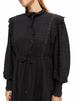 Scotch & Soda Broderie Anglaise Mini Organic Cotton Dress 14 Scotch & Soda Broderie Anglaise Mini Organic Cotton Dress -Scotch & Soda 170951 Black NHD DTL1
