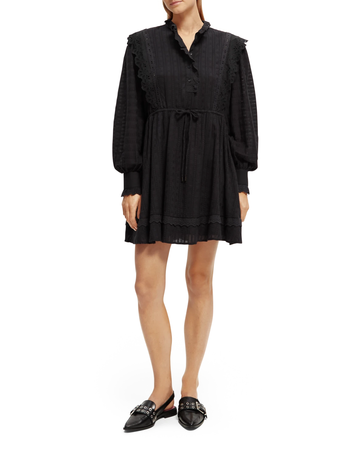 Scotch & Soda Broderie Anglaise Mini Organic Cotton Dress 4 Scotch & Soda Broderie Anglaise Mini Organic Cotton Dress - Image 2