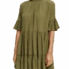 Scotch & Soda Ruffle-Sleeved Tiered Mini Dress 2 Scotch & Soda Ruffle-Sleeved Tiered Mini Dress -Scotch & Soda 170961 Army 20Green NHD CRP