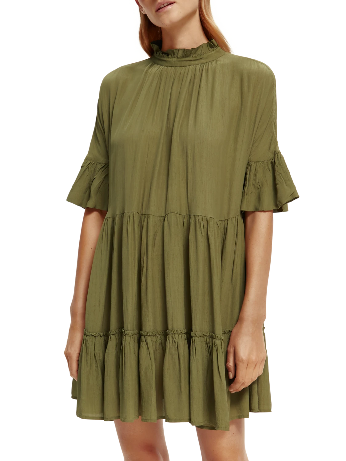 Scotch & Soda Ruffle-Sleeved Tiered Mini Dress 3 Scotch & Soda Ruffle-Sleeved Tiered Mini Dress