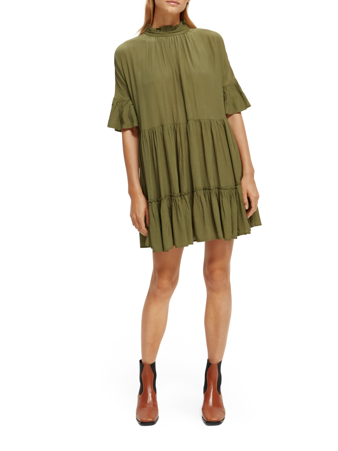 Scotch & Soda Ruffle-Sleeved Tiered Mini Dress 4 Scotch & Soda Ruffle-Sleeved Tiered Mini Dress - Image 2