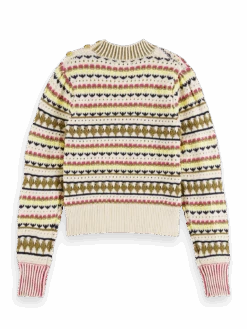 Scotch & Soda Mixed Stitch Sweater -Scotch & Soda 170984 White 20Sand BCK