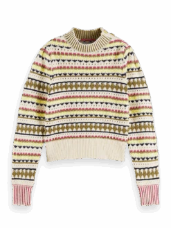 Scotch & Soda Mixed Stitch Sweater -Scotch & Soda 170984 White 20Sand FNT