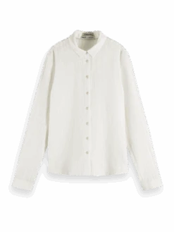 Scotch & Soda Regular Fit Organic Cotton Dobby Shirt -Scotch & Soda 171008 White FNT