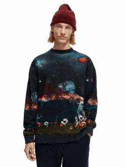 Scotch & Soda Printed Organic Cotton Felpa Sweatshirt -Scotch & Soda 171266 Combo 20B MDL CRP