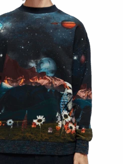 Scotch & Soda Printed Organic Cotton Felpa Sweatshirt -Scotch & Soda 171266 Combo 20B MDL DTL1