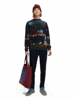 Scotch & Soda Printed Organic Cotton Felpa Sweatshirt -Scotch & Soda 171266 Combo 20B MDL FNT