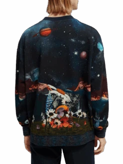Scotch & Soda Printed Organic Cotton Felpa Sweatshirt -Scotch & Soda 171266 Combo 20B NHD BCK