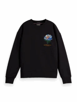 Scotch & Soda Loose Fit Embroidered Sweatshirt 14 Scotch & Soda Loose Fit Embroidered Sweatshirt -Scotch & Soda 171293 Black FNT