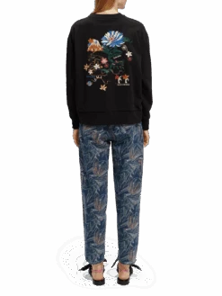 Scotch & Soda Loose Fit Embroidered Sweatshirt 12 Scotch & Soda Loose Fit Embroidered Sweatshirt -Scotch & Soda 171293 Black NHD BCK