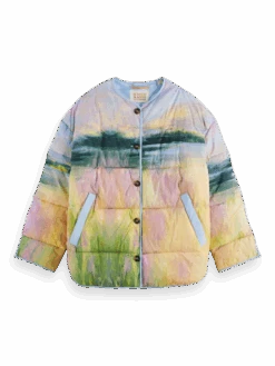 Scotch & Soda Oversized Water-Repellent Watercolour Puffer Jacket -Scotch & Soda 171318 Watercolour 20Landscape FNT