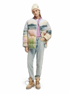 Scotch & Soda Oversized Water-Repellent Watercolour Puffer Jacket -Scotch & Soda 171318 Watercolour 20Landscape MDL FNT