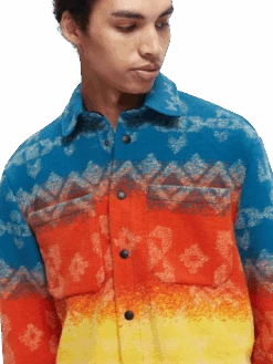 Scotch & Soda Jacquard Heavyweight Overshirt -Scotch & Soda 171319 Combo 20A MDL DTL1