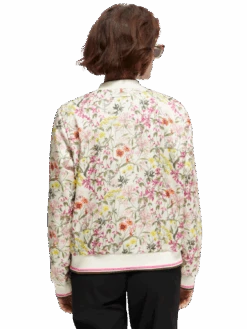 Scotch & Soda Printed Reversible Padded Bomber Jacket -Scotch & Soda 171326 Meadow 20Aged 20White MDL BCK