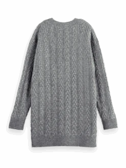 Scotch & Soda Wool-Blended Cable Knit Cardigan -Scotch & Soda 171390 Grey 20Melange BCK