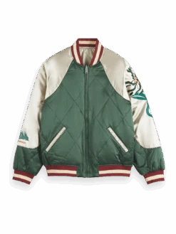 Scotch & Soda Embroidered Satin Bomber Jacket -Scotch & Soda 171434 Combo 20A FNT