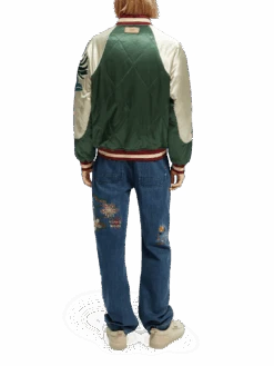 Scotch & Soda Embroidered Satin Bomber Jacket -Scotch & Soda 171434 Combo 20A NHD BCK