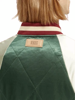 Scotch & Soda Embroidered Satin Bomber Jacket -Scotch & Soda 171434 Combo 20A NHD DTL2