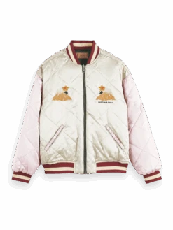 Scotch & Soda Embroidered Satin Bomber Jacket -Scotch & Soda 171434 Combo 20A RVB