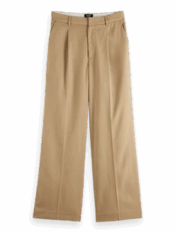 Scotch & Soda Low-Rise Wide Leg Trousers -Scotch & Soda 171436 Khaki FNT