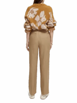 Scotch & Soda Low-Rise Wide Leg Trousers -Scotch & Soda 171436 Khaki NHD BCK