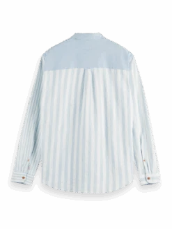 Scotch & Soda Relaxed Fit Lightweight Mixed Chambray Shirt -Scotch & Soda 171606 Sea 20Blue BCK