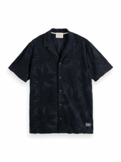 Scotch & Soda Printed Jacquard Camp Shirt -Scotch & Soda 171639 Navy FNT