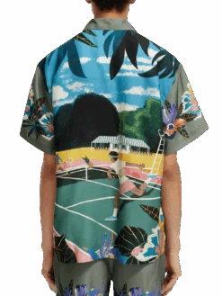 Scotch & Soda Printed Camp Shirt 12 Scotch & Soda Printed Camp Shirt -Scotch & Soda 171648 Green 20Tennis 20Aop NHD BCK