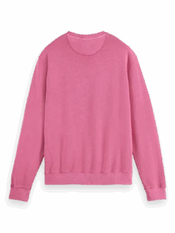 Scotch & Soda Garment-Dyed Crewneck Sweatshirt -Scotch & Soda 171652 Cerise BCK