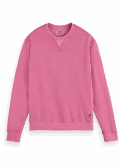 Scotch & Soda Garment-Dyed Crewneck Sweatshirt -Scotch & Soda 171652 Cerise FNT