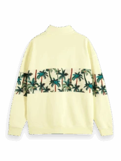 Scotch & Soda Garment-Dyed High-Neck Sweatshirt -Scotch & Soda 171660 Banana BCK