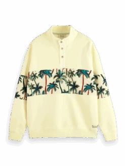 Scotch & Soda Garment-Dyed High-Neck Sweatshirt -Scotch & Soda 171660 Banana FNT