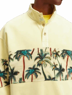 Scotch & Soda Garment-Dyed High-Neck Sweatshirt -Scotch & Soda 171660 Banana NHD DTL1