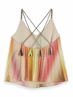 Scotch & Soda Pleated V-Neck Tank Top -Scotch & Soda 171786 Rainbow 20Ombre BCK