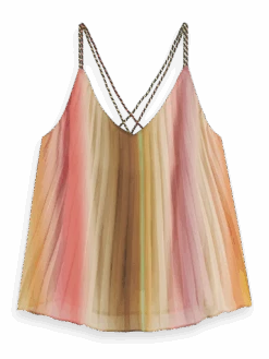 Scotch & Soda Pleated V-Neck Tank Top -Scotch & Soda 171786 Rainbow 20Ombre FNT