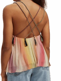 Scotch & Soda Pleated V-Neck Tank Top -Scotch & Soda 171786 Rainbow 20Ombre NHD DTL1