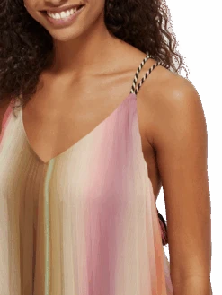 Scotch & Soda Pleated V-Neck Tank Top -Scotch & Soda 171786 Rainbow 20Ombre NHD DTL2