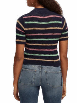 Scotch & Soda Striped Knitted Sweater -Scotch & Soda 171820 Late 20Evening 20Blue NHD BCK