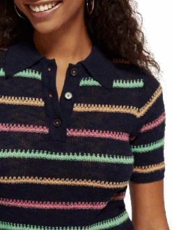 Scotch & Soda Striped Knitted Sweater -Scotch & Soda 171820 Late 20Evening 20Blue NHD DTL1