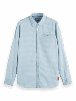 Scotch & Soda Regular Fit Denim Shirt With Sleeve Adjustment -Scotch & Soda 172230 Bleached 20Indigo DTL1